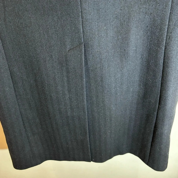 AQUASCUTUM Sz 40 Wool Removable Lining Herringbone Shoulder Pads Mid-Length Coat - Picture 10 of 16